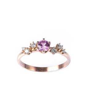 Bague La Marquisette Marina Or Rose Saphir Rose