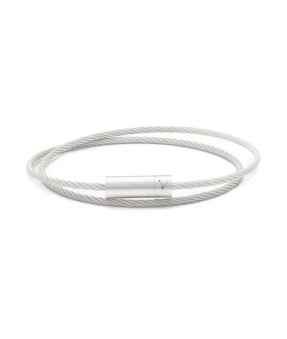 Bracelet Le Gramme Câble double tour 9 grammes argent lisse brossé