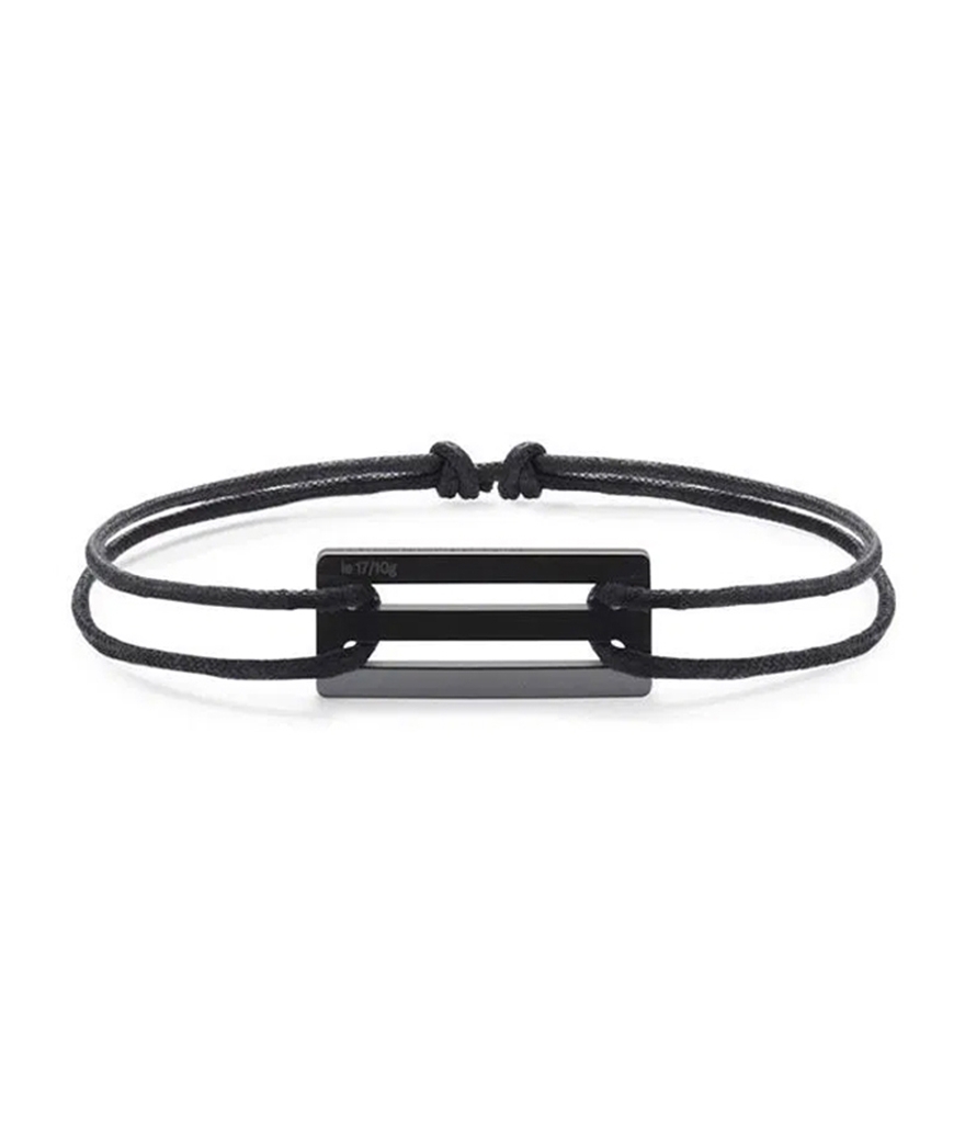 Bracelet Le Gramme 1.7 Grammes cordon noir perforé céramique noire