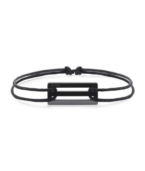 Bracelet Le Gramme 1.7 Grammes cordon noir perforé céramique noire