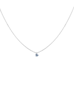 Collier La Brune et la Blonde 360° or blanc diamant cœur