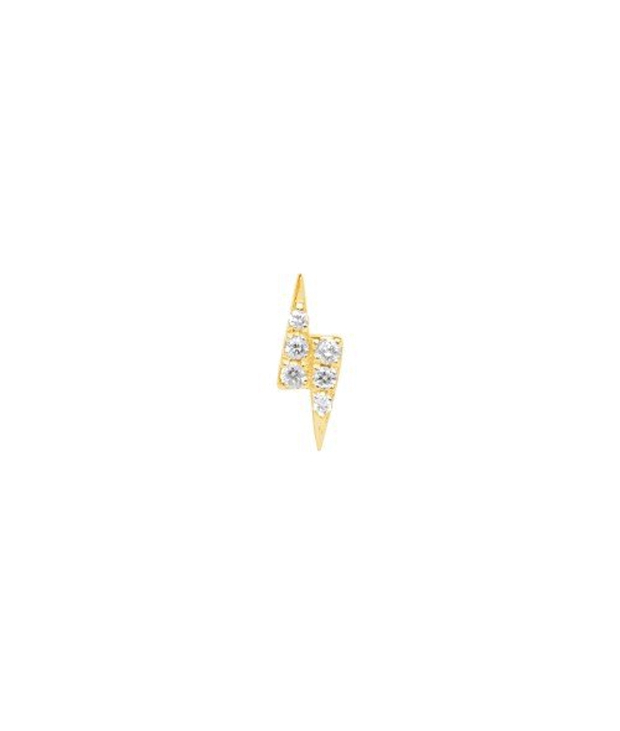 Piercing barre Djula éclair or jaune pavé diamants