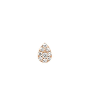 Piercing barre Djula poire or rose pavé diamants