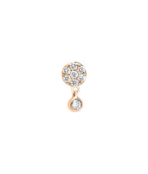 Piercing barre Djula pampille or rose pavé diamants