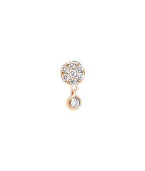 Piercing barre Djula pampille or rose pavé diamants