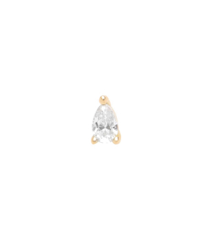 Piercing barre Djula or jaune diamant poire