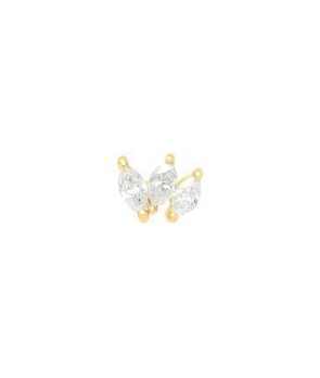 Piercing barre Djula trio or jaune diamants