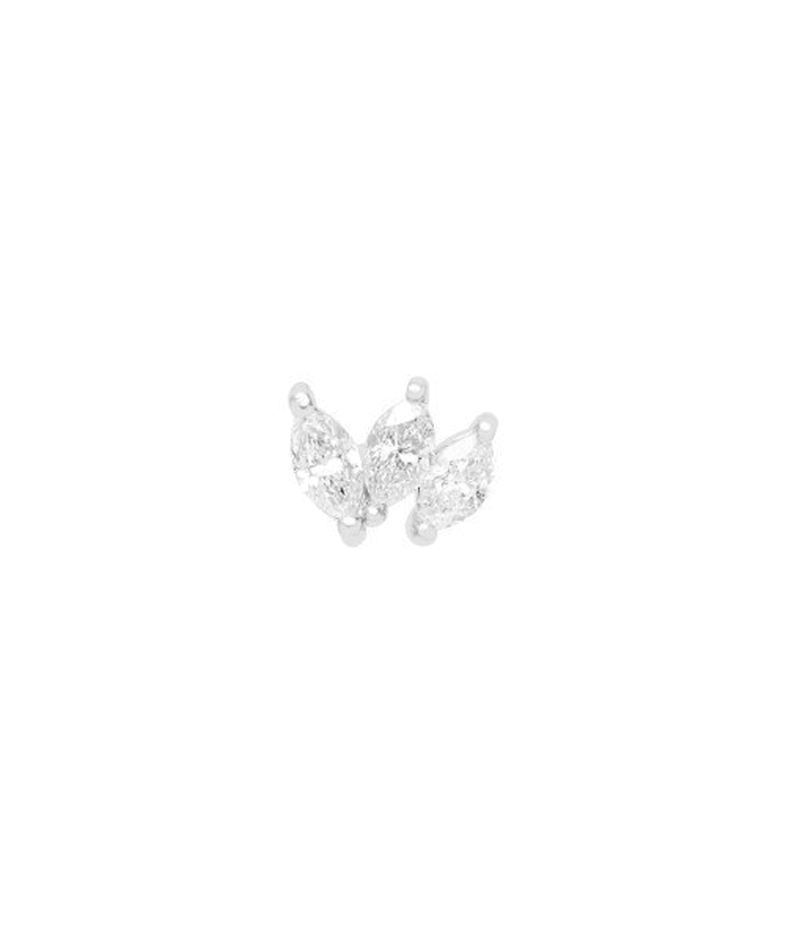 Piercing barre Djula trio or blanc diamants