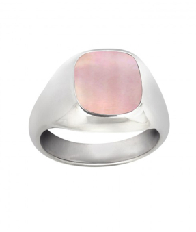 Bague Claverin Boyfriend argent nacre rose