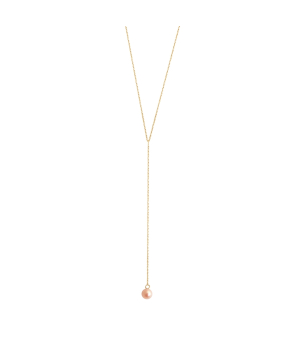 Collier Claverin Lasso or jaune perle rose