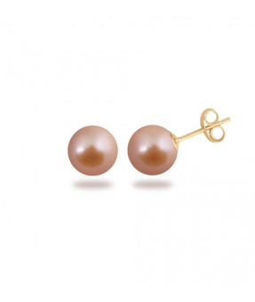 Puces d'oreilles Claverin Simply Pearly or jaune perle rose