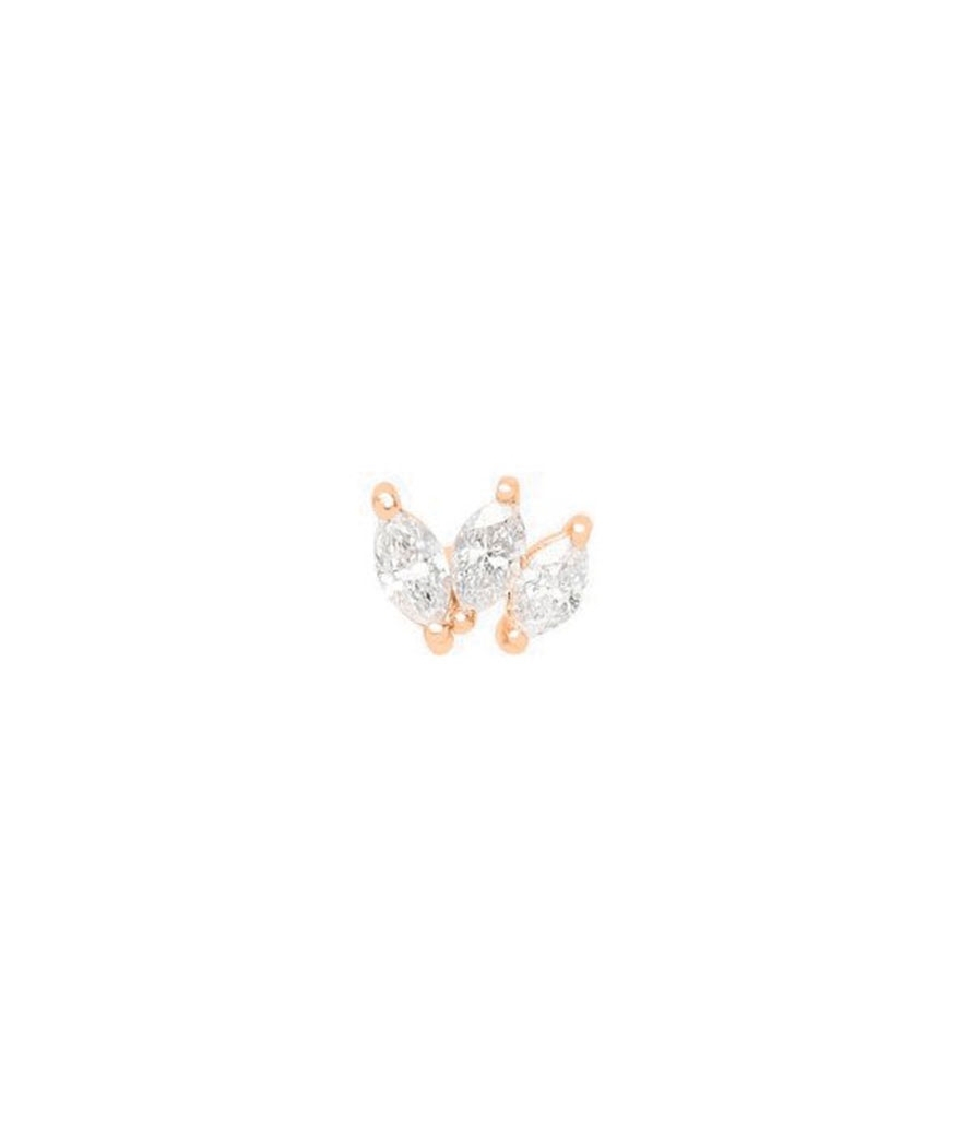 Piercing barre Djula trio or rose diamants