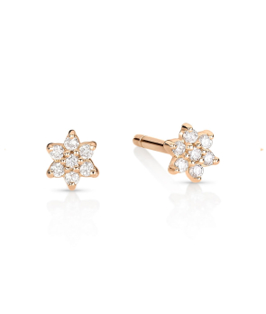 Boucles d'oreilles Ginette NY Mini Star or rose diamants