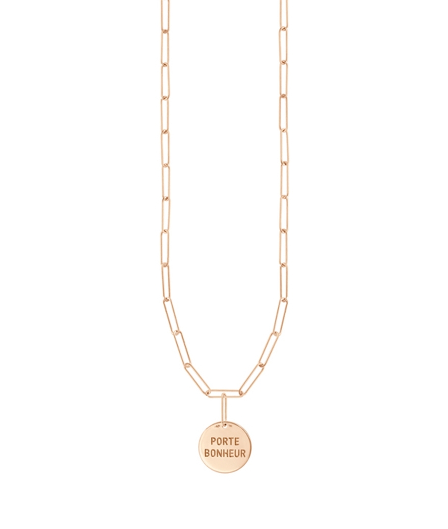 Collier Vanrycke Shaman Porte Bonheur or rose