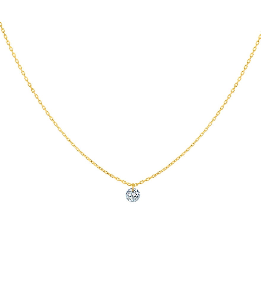 Collier La Brune et la Blonde 360° or jaune diamant solitaire