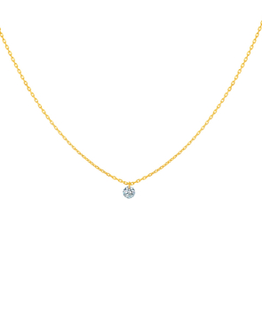 Collier La Brune et La Blonde 360° or jaune diamant solitaire