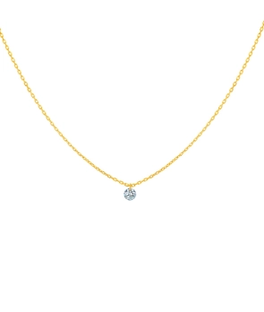 Collier La Brune et La Blonde 360° or jaune diamant solitaire