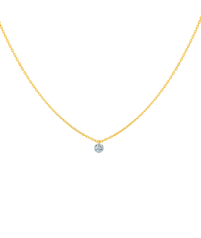 Collier La Brune et La Blonde 360° or jaune diamant solitaire