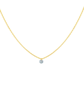 Collier La Brune et La Blonde 360° or jaune diamant solitaire