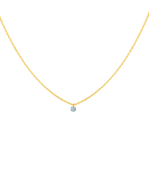 Collier La Brune et la Blonde 360° or jaune diamant solitaire