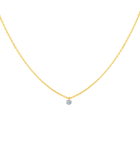 Collier La Brune et la Blonde 360° or jaune diamant solitaire