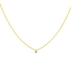 Collier La Brune et La Blonde 360° or jaune diamant solitaire