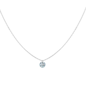 Collier La Brune et La Blonde 360° or blanc diamant solitaire