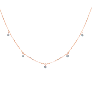 Collier La Brune et La Blonde 360° or rose 5 diamants