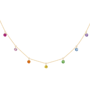 Collier La Brune et La Blonde Confetti Rainbow or jaune 7 pierres