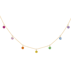 Collier La Brune et La Blonde Confetti Rainbow or jaune 7 pierres