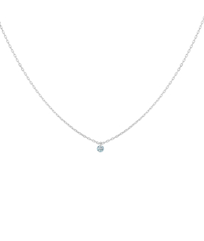 Collier La Brune et La Blonde 360° or blanc diamant solitaire