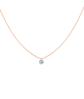 Collier La Brune et La Blonde 360° or rose diamant solitaire