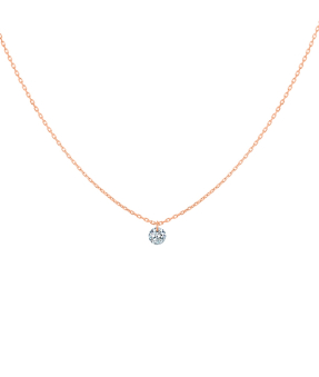 Collier La Brune et La Blonde 360° or rose diamant solitaire