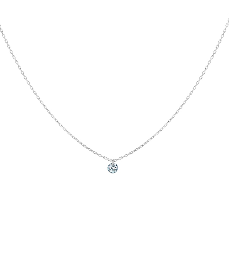 Collier La Brune et La Blonde 360° or blanc diamant solitaire