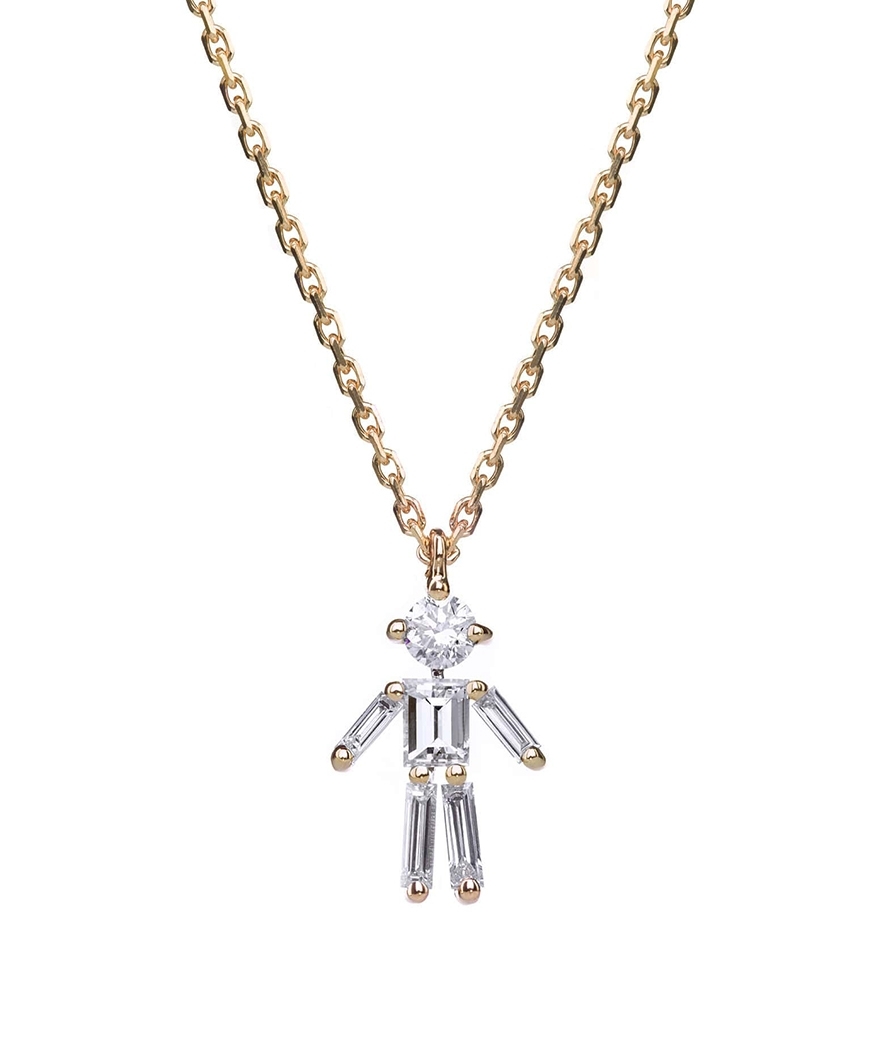 Pendentif Little Ones garçon or jaune diamant