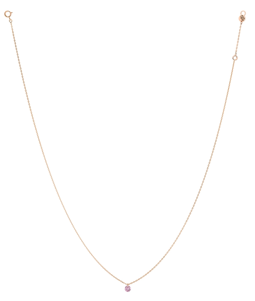 Collier La Brune et La Blonde Mini Confetti or rose saphir rose
