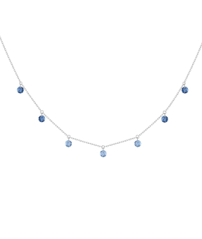 Collier La Brune et La Blonde Confetti or blanc 7 saphirs bleus