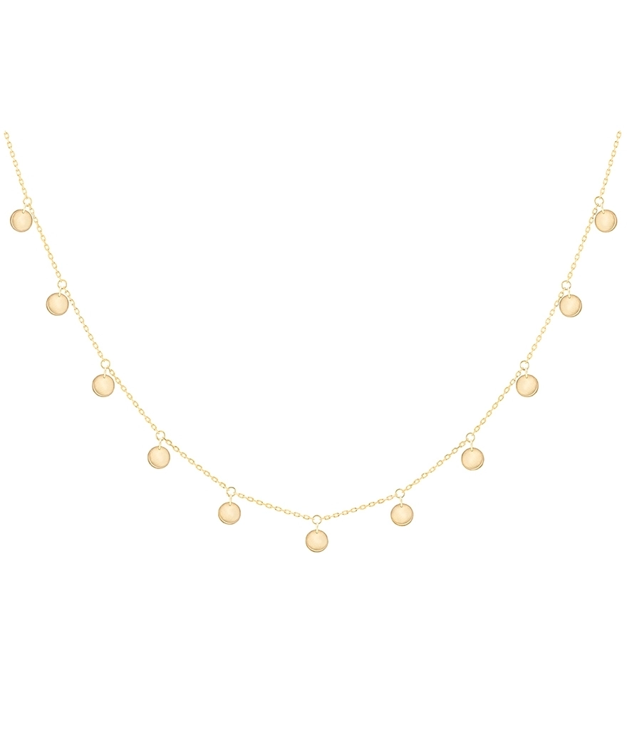 Collier La Brune et La Blonde Polka or jaune 11 pyrites