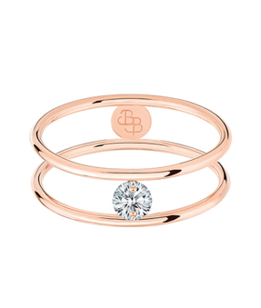 Bague La Brune et La Blonde Hula Hoop or rose diamant