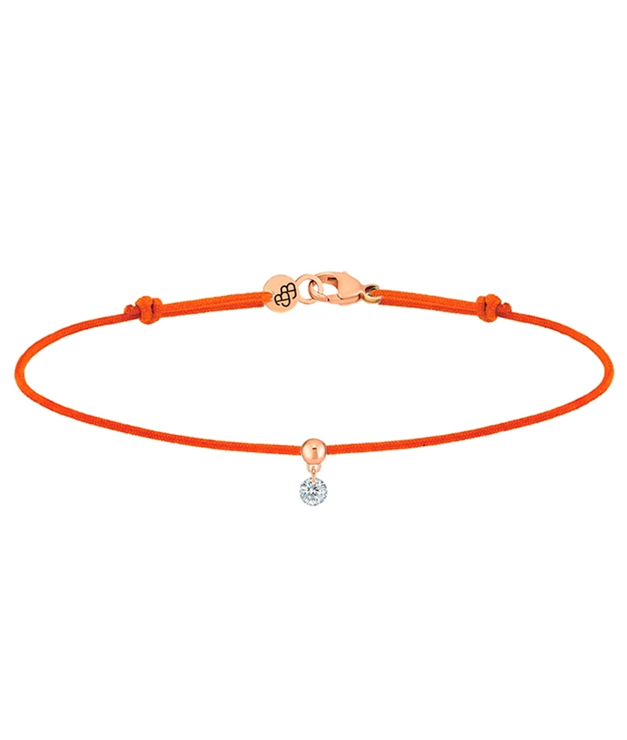 Bracelet Cordon BB orange or rose diamant