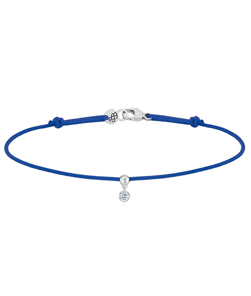 Bracelet Cordon BB bleu or blanc diamant