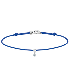 Bracelet La Brune et La Blonde cordon BB bleu or blanc diamant