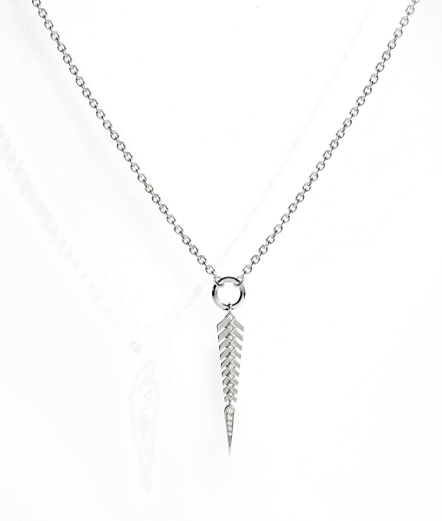 Collier Statement Stairway argent diamants