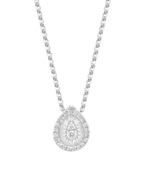 Collier poire or blanc diamants
