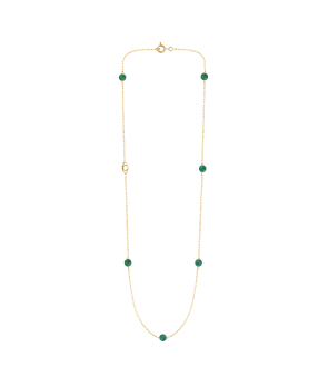 Collier Charlet Massilia or jaune agate verte