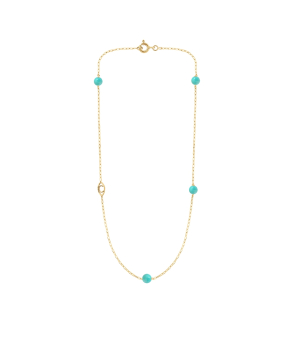 Collier Charlet Massilia or jaune turquoise enfant