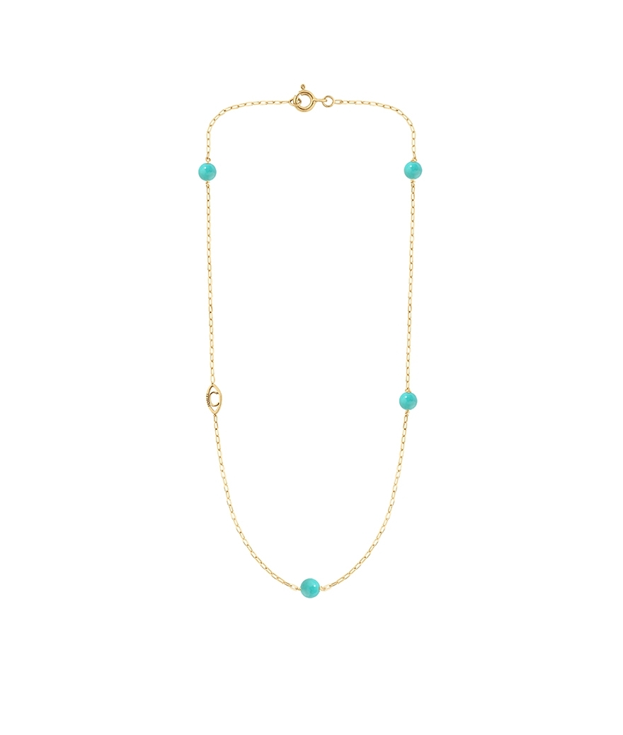 Collier Charlet Massilia or jaune turquoise enfant