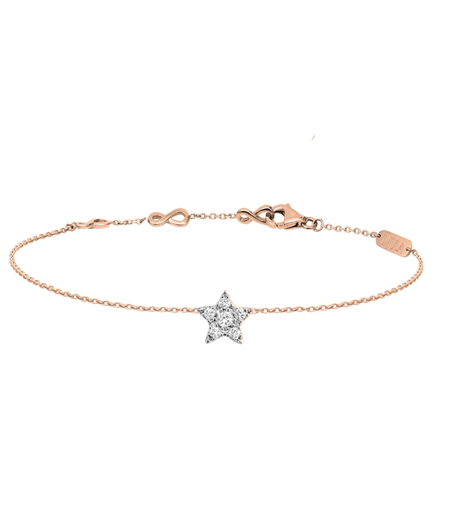 Bracelet étoile or rose diamants