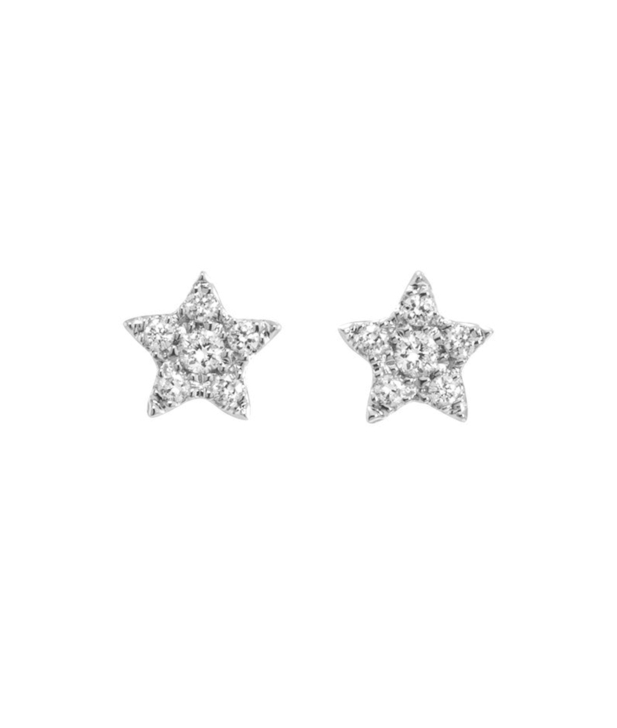 Boucles d'oreilles Djula étoiles or blanc diamants