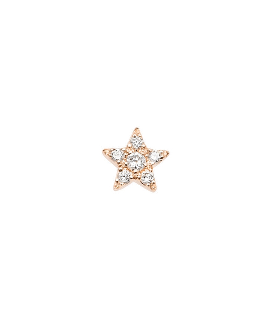 Piercing étoile or rose diamants